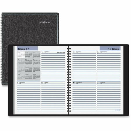 AT-A-GLANCE DayMinder Ruled Weekly Planner, Simulated Leather - Black AT464877